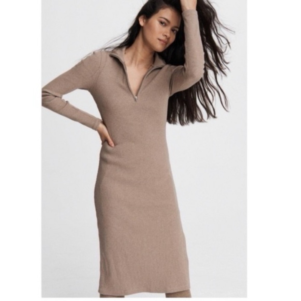 NWOT $275 Rag & Bone Laila Zip Dress In Camel Heather Size: S